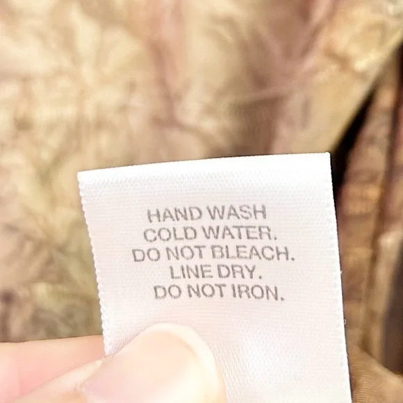 Vintage y2k Brown Tan Floral Ruffle V-neck Boho Fairy Whimsy Goth Blouse Small - Picture 8 of 8